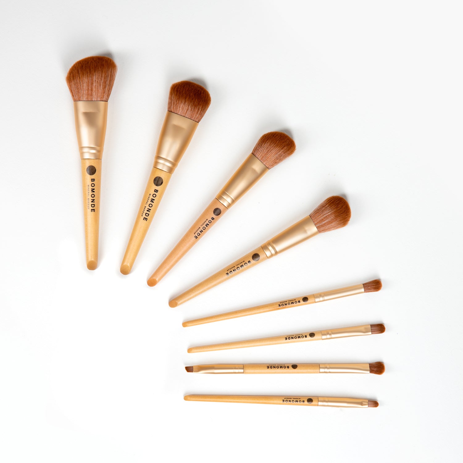 Vegan 8-Piece Makeup Brush Set | Mineral Makeup Essentials in Hessian Bag